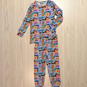 Bamboo 4 You Girls 4T Bamboo Pajamas Ms Rachel Print Blue 2Pc‎ PJ Set NEW